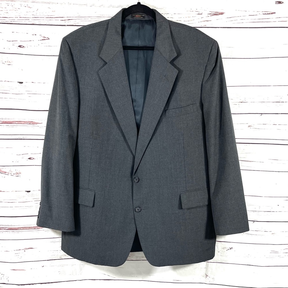 Vintage O'Connell's‎ Men's Sports Coat Blazer Size 48L Gray Wool USA Made